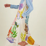Take A Trip Marine Elements Unique Print Patchwork Pocketed Long Shirt Coat