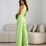 Valentina | Halter Jumpsuit with Tie Front and Wide-leg Palazzo Cut