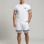 KZZ Men's Slim Fit Crew Neck Short-Sleeve and Shorts Suit