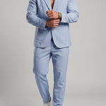 KZZ Men's Solid-Color Slim-Fit Suit