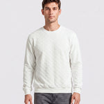 KZZ Men's Textured Check Knit Sweatshirt