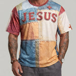 KZZ Paneled Printed Loose-Fit T-Shirt