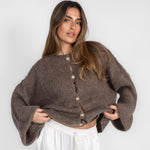 Oversized cardigan with soft sleeves