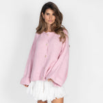 Oversized cardigan with soft sleeves