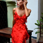 Charlotte Reid | Red Ruffle Maxi Dress For Women