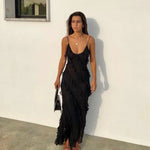 Charlotte Reid | Red Ruffle Maxi Dress For Women