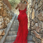 Charlotte Reid | Red Ruffle Maxi Dress For Women