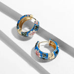 Wildflower Charm Hoop Earrings