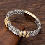 Golden Claw Leather Bracelet
