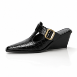 Renae Croc-Embossed Mules