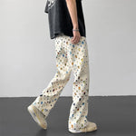 Pixel Grid Cotton Pants