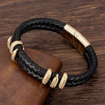 Golden Claw Leather Bracelet