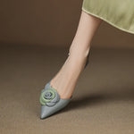 Roselle Bloom Leather Heels