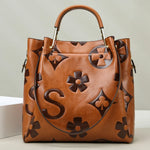 Floral Leather Crossbody Bag