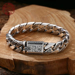 Iron Crest Silver Bracelet