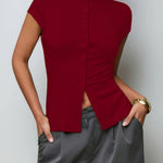 Reese Ribbed Button Top