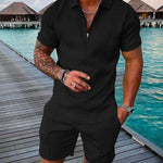 KZZ Mens Polo Shirt and Shorts Sets