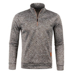 KZZ Men'S Fleece-Lined Half-Zip Sweatshirts, Casual Solid ColorPullovers with Stand Collar