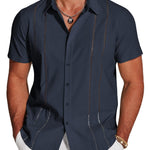 KZZ 3D Printed Short-Sleeve Shirt for Men