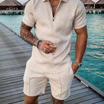 KZZ Mens Polo Shirt and Shorts Sets