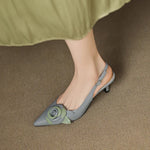Roselle Bloom Leather Heels