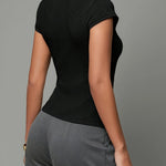 Reese Ribbed Button Top