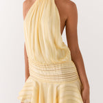 Isla Morgan | Halter Neck Ruffle Mini Dress For Women