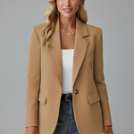 Women’s Blazer with Notched Lapel and Single Button