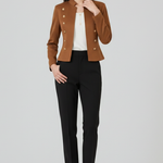Women’s Blazer with Stand Collar and Button Detailing