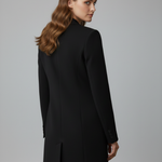 Women’s Longline Blazer with Notched Lapel and Front Buttons