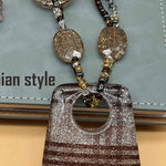 Leopard Print Long Geometric Accessories Necklace