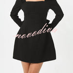 Gift for You Puff Shoulder Long Sleeve Back Bow Detail Mini Dress
