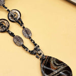 Leopard Print Long Geometric Accessories Necklace