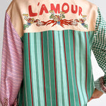 Dragon Season Unique Print Patchwork Pocketed Loose Shirt
