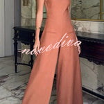 Kelso Linen Blend Square Neck Pocketed Backless Wide Leg Jumpsuit