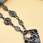 Leopard Print Long Geometric Accessories Necklace