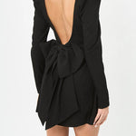 Gift for You Puff Shoulder Long Sleeve Back Bow Detail Mini Dress