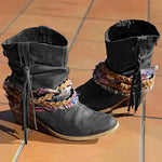 Vintage Western Tribal Tassel and Ankle Boots