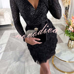 Spinning on The Dance Floor Sequin Patchwork Tiered Fringe Mini Dress
