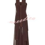 Monaco Off Shoulder Structured Top Chiffon Slit Hem Scarf Maxi Dress