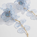 Fashionable Tassel Floral Mermaid Pearlescent Earrings
