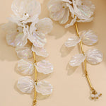 Fashionable Tassel Floral Mermaid Pearlescent Earrings