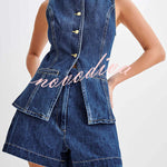Abel Denim High Waist Relaxed Fit Shorts