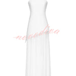 Monaco Off Shoulder Structured Top Chiffon Slit Hem Scarf Maxi Dress
