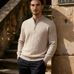 100% Cashmere Woven Half Zip