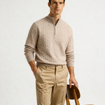 100% Cashmere Woven Half Zip