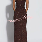 Calanthe Sequin Embellished Chiffon Ruched Square Neck Back Lace-up Maxi Dress