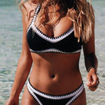 Embroidered Trim All-match Bikini