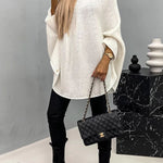 Remember Me Knit Crew Neck Poncho Loose Sweater