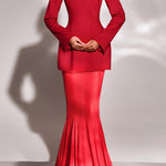 Shes Timeless Mesh High Rise Elastic Waist Fishtail Maxi Skirt